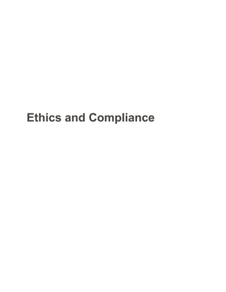 Ethics and Compliance
 