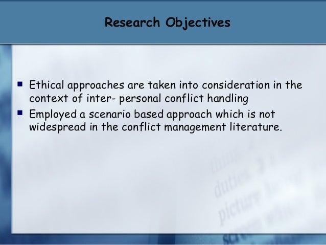 Conflict between research and ethics paper