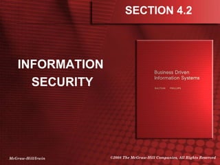 SECTION 4.2

INFORMATION
SECURITY

McGraw-Hill/Irwin

©2008 The McGraw-Hill Companies, All Rights Reserved

 