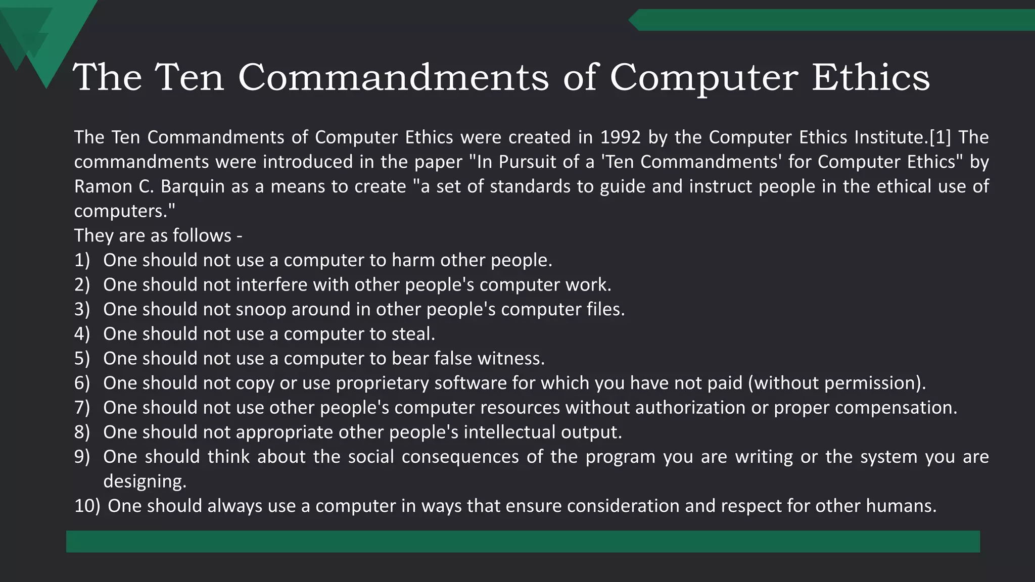 Ethics and safety measures in Computing | PPT