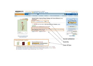 Scarcity
Social validation
Fear of loss
 
