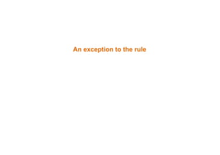 An exception to the rule
 