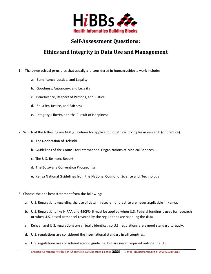 Questions On Ethics And Management