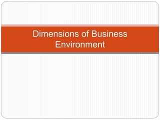 Dimensions of Business
Environment
 