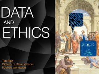 DATA
Tim Rich
Director of Data Science
Publicis Worldwide
AND
ETHICS
 