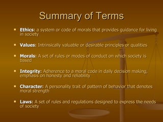 Ethics classroom guidance | PPT