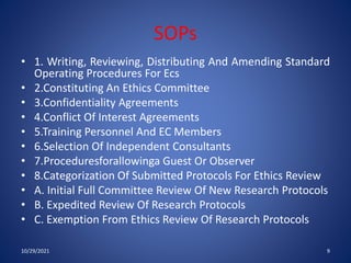 Ethics Committee's Role And Functioning Committee Formation