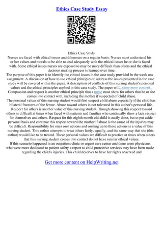 Ethics Essay Examples | PDF