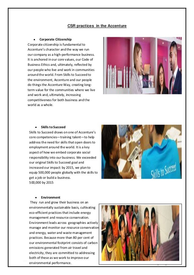 Ethics and csr at accenture