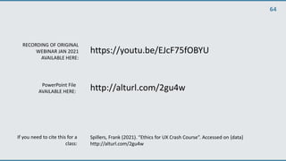 Ethics for ux crash course