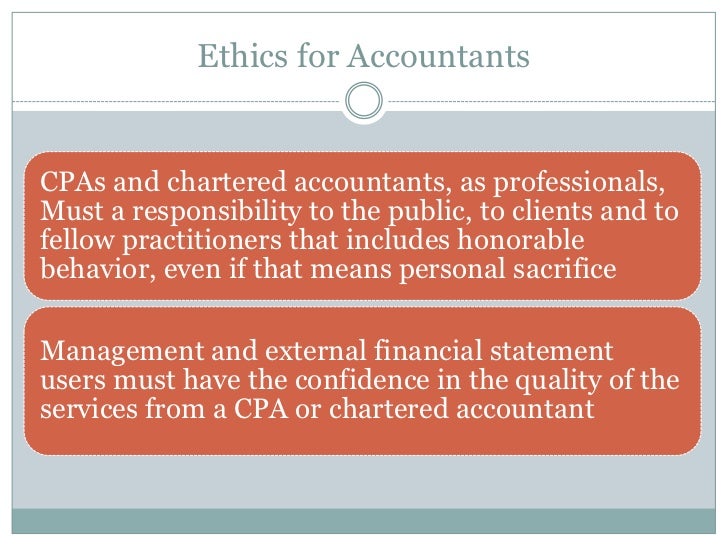 Ethics in accounting
