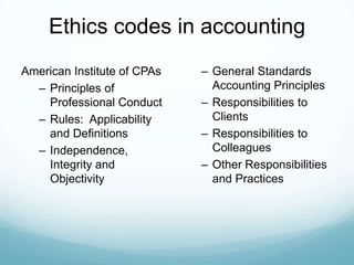 Ethics in accounting | PPT