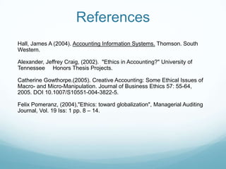 Ethics in accounting | PPTX | Business Accounting & Finance | Business