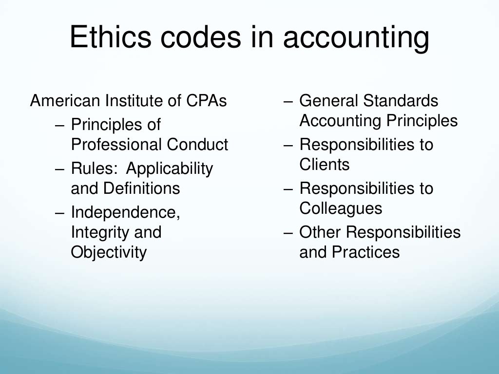 Ethics in accounting