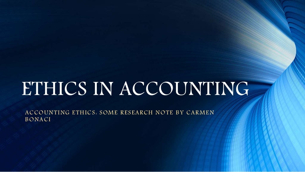 Ethics in accounting