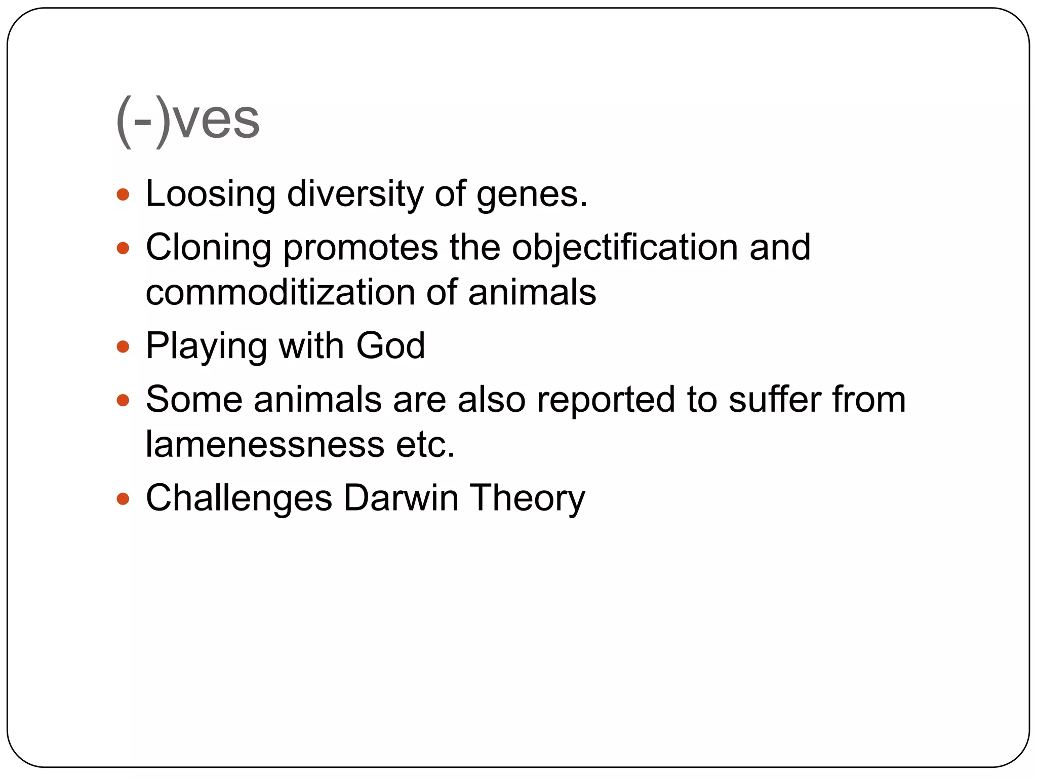 Ethics in animal cloning | PPTX