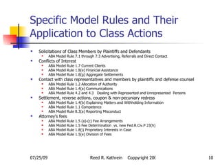 Specific Model Rules and Their Application to Class Actions ,[object Object],[object Object],[object Object],[object Object],[object Object],[object Object],[object Object],[object Object],[object Object],[object Object],[object Object],[object Object],[object Object],[object Object],[object Object],[object Object],[object Object],[object Object],[object Object]