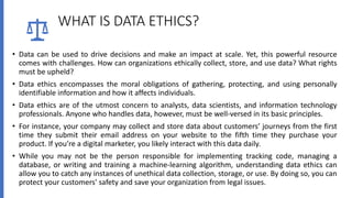 Ethics in Data Management.pptx | Databases | Computer Software and ...