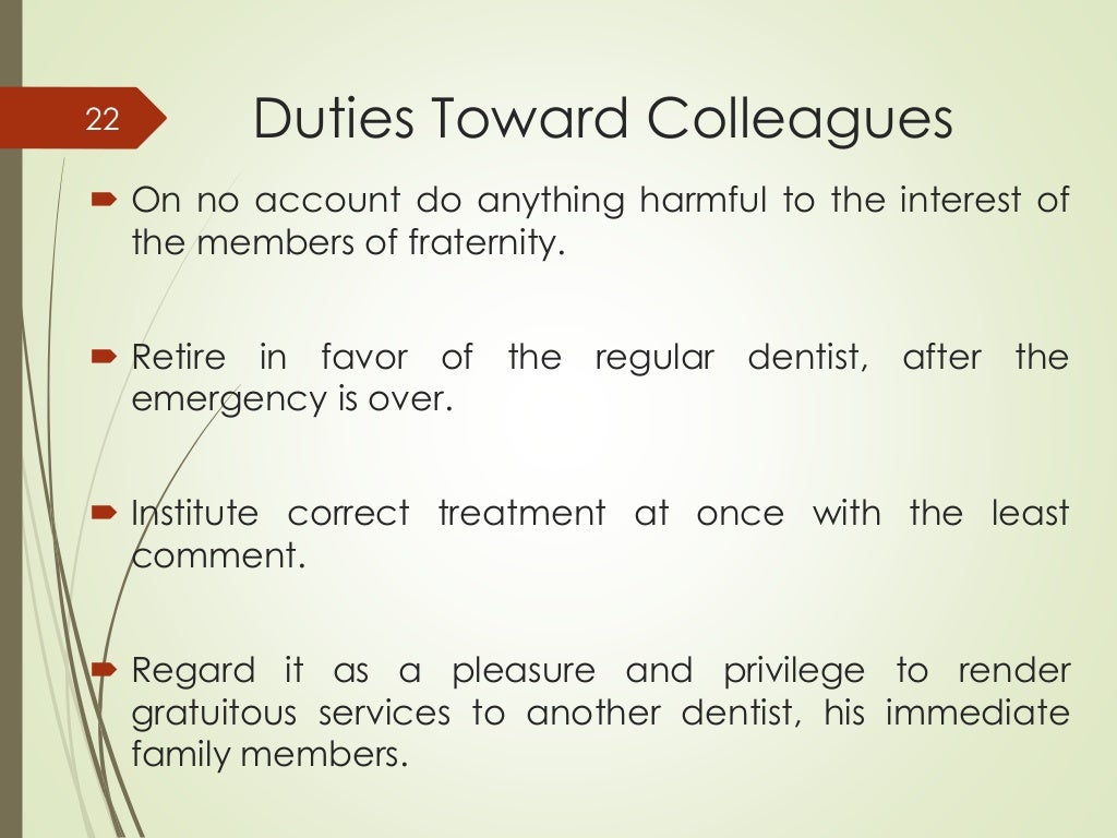 Ethics in Dentistry