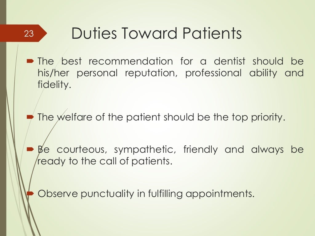Ethics in Dentistry