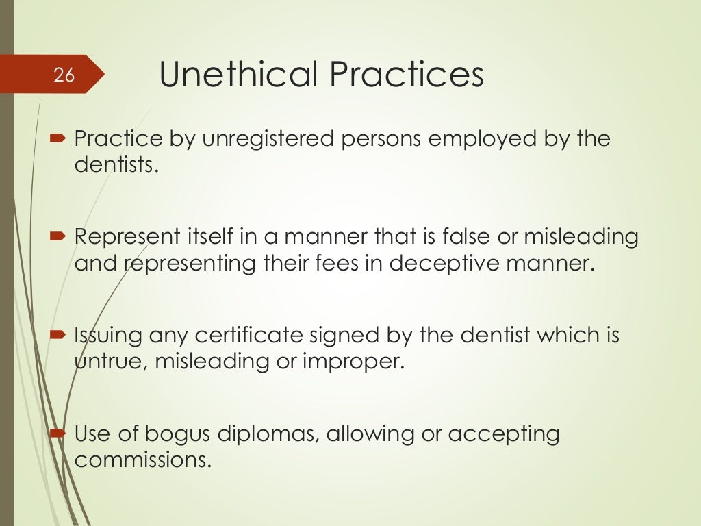 Ethics in Dentistry