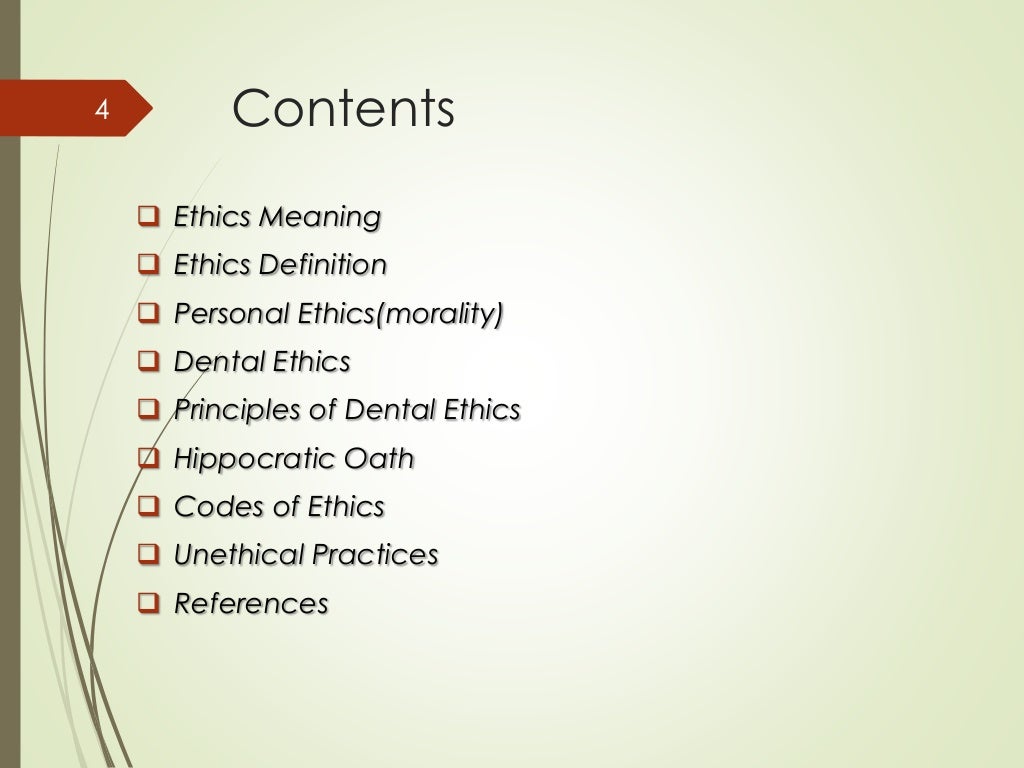 Ethics in Dentistry