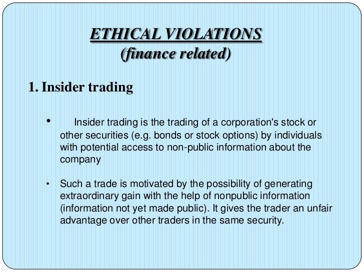 Options trading violations