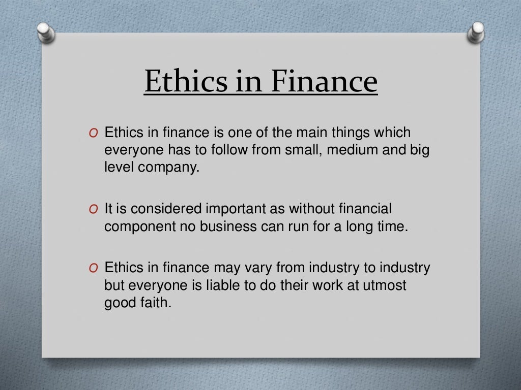 Ethics in finance