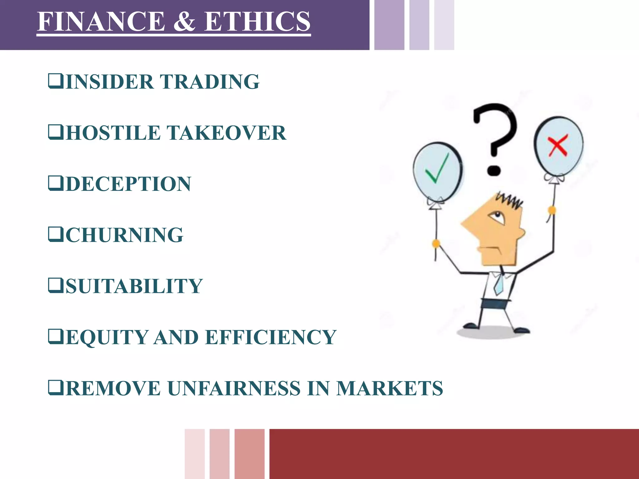 Ethics in functional areas