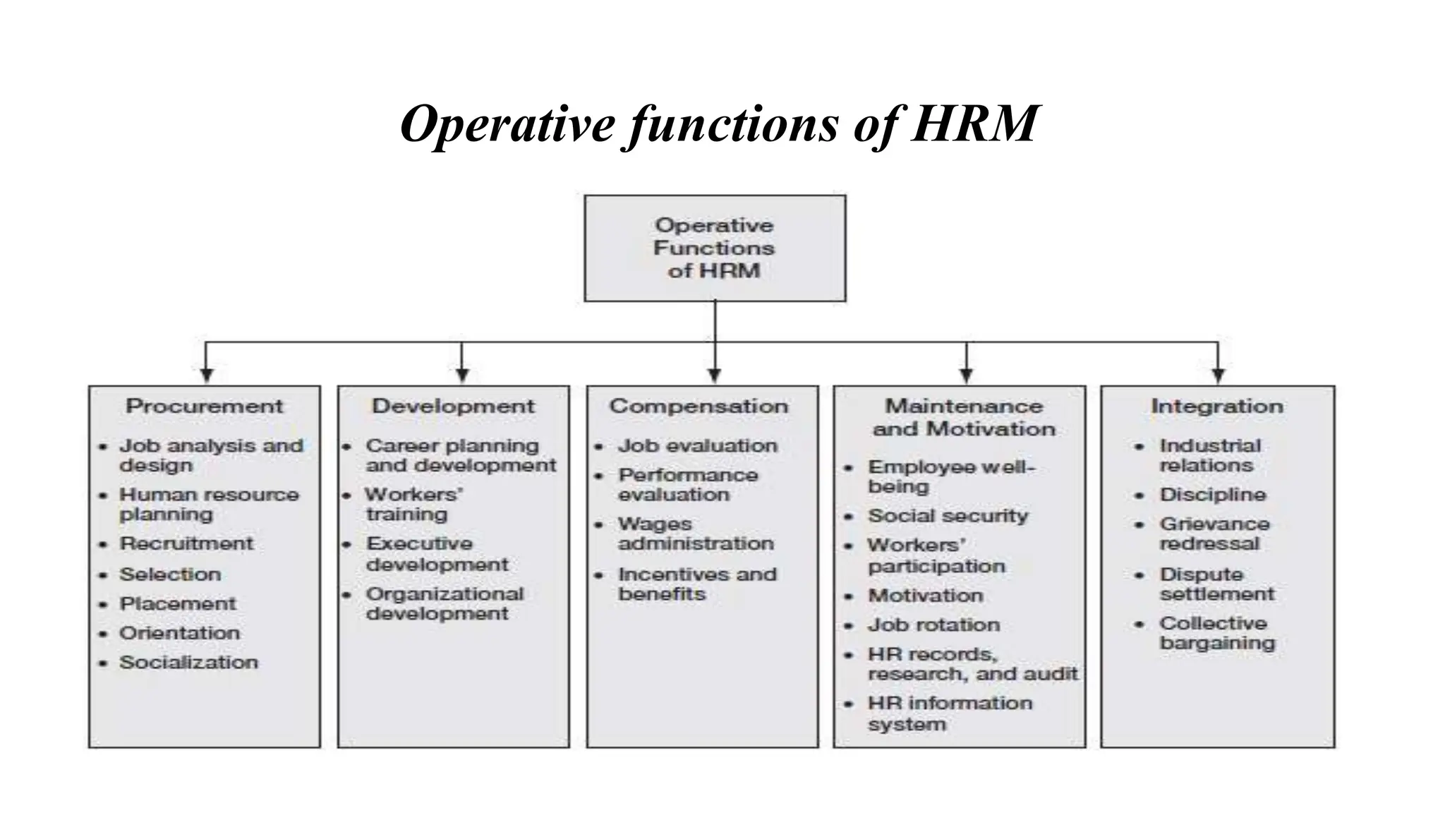 Operative functions of HRM
 