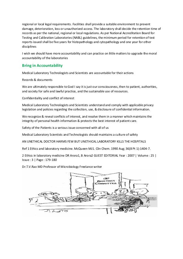 ETHICS IN LABORATORY MEDICINE NEED OF THE HOUR