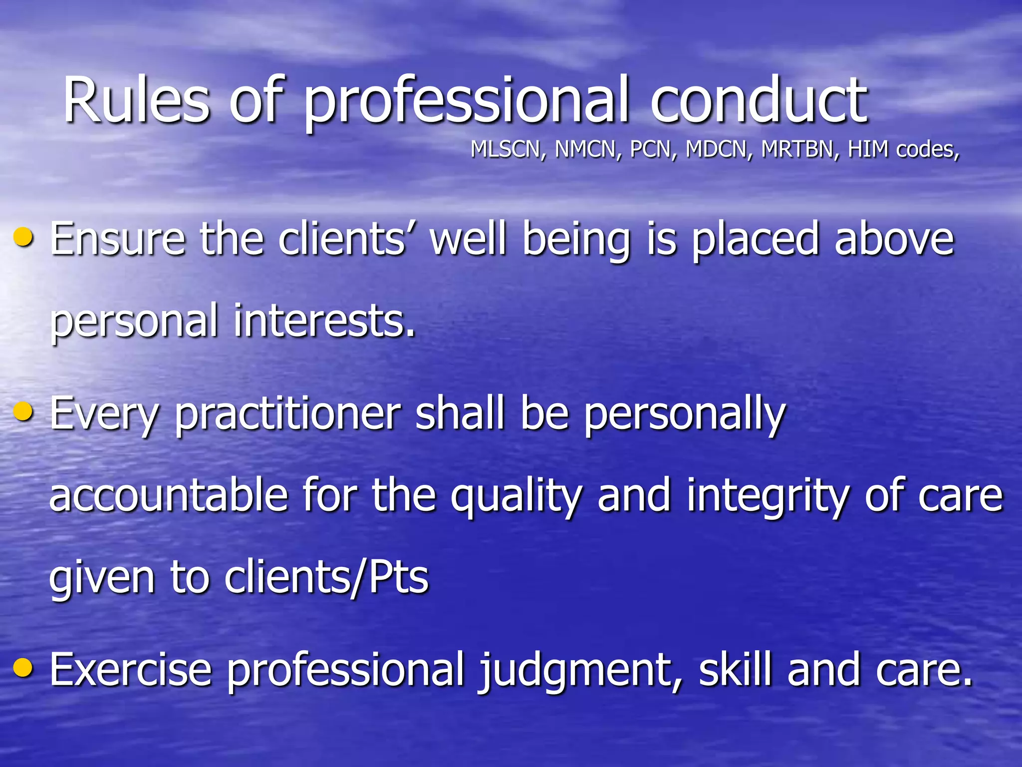 Ethics in Medical Laboratory Science practice | PPTX