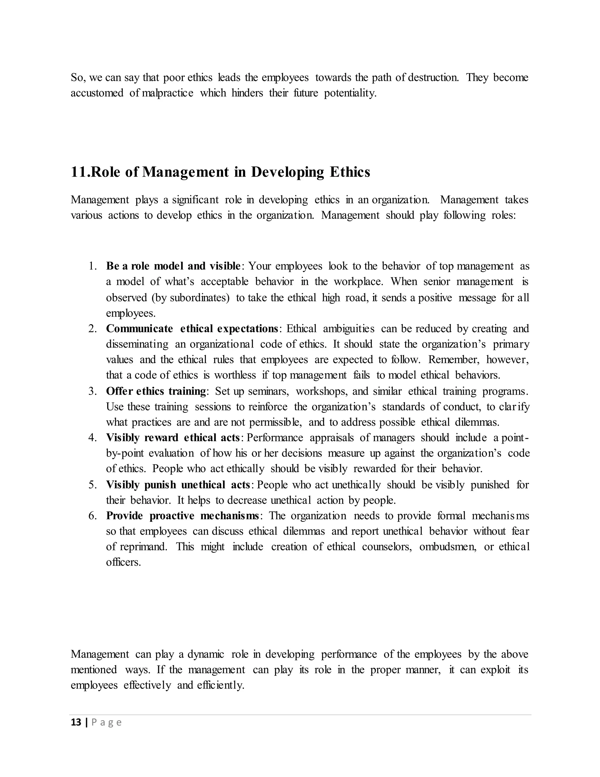 Ethics In Performance Management Ethics in performance management | DOCX