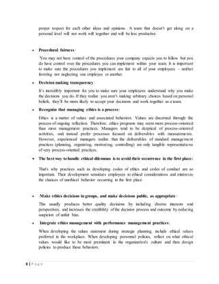 Ethics In Performance Management Ethics in performance management | DOCX