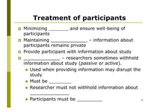 Ethics In Psychological Research