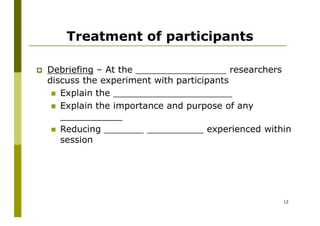 Ethics In Psychological Research