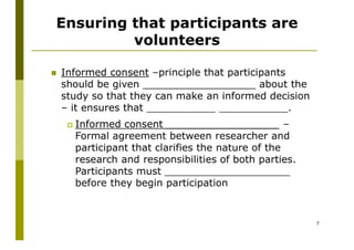 Ethics In Psychological Research