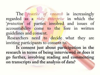 Ethics in qualitative research