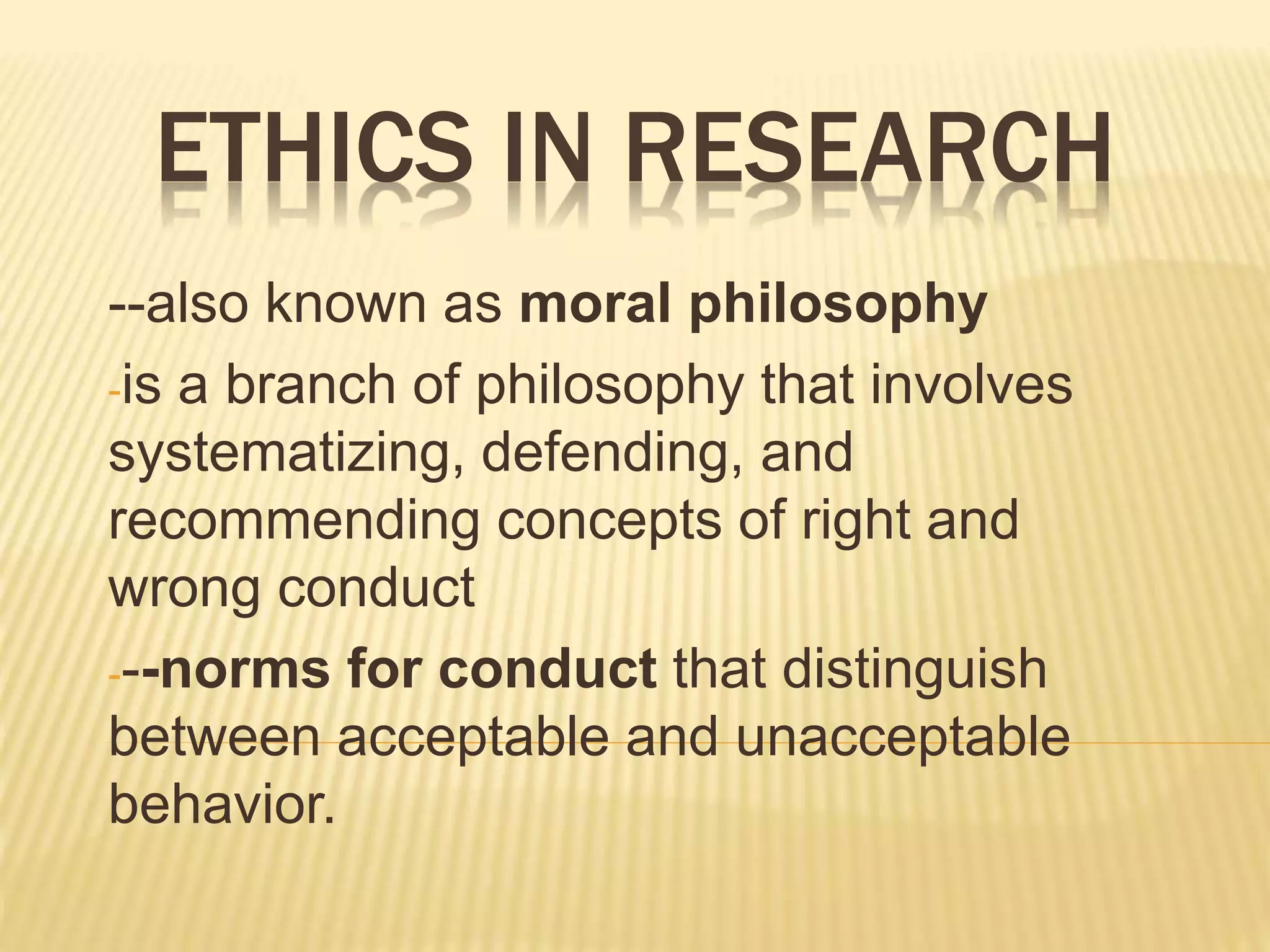 Ethics in Conducting Research | PPTX