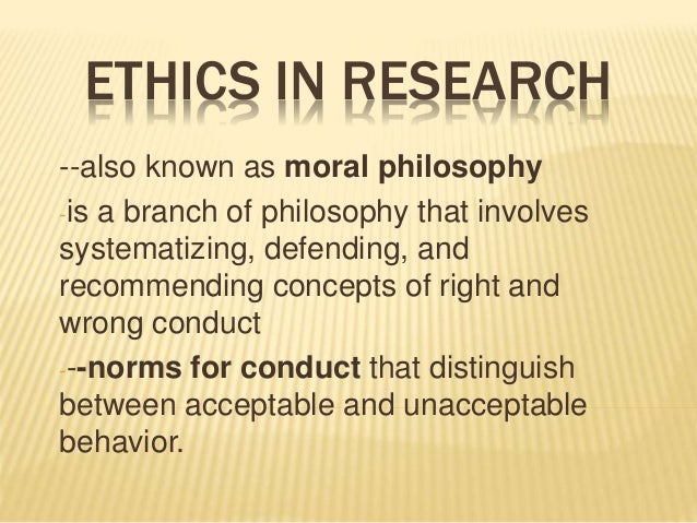 ethics in conducting research conducting research