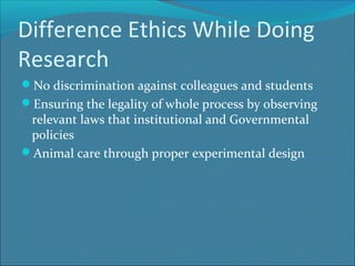 Ethics in research | PPT