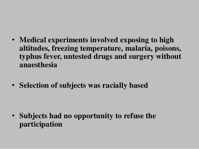 the morality of medical experimentation on Southern illinois university carbondale opensiuc honors theses university honors program 8-2001 nazi medical experimentation: should the data obtained be used. the morality of medical experimentation on Southern illinois university carbondale opensiuc honors theses university honors program 8-2001 nazi medical experimentation: should the data obtained be used.