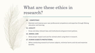 ETHICS IN RESEARCH report.pptx POWER POINT | PPTX