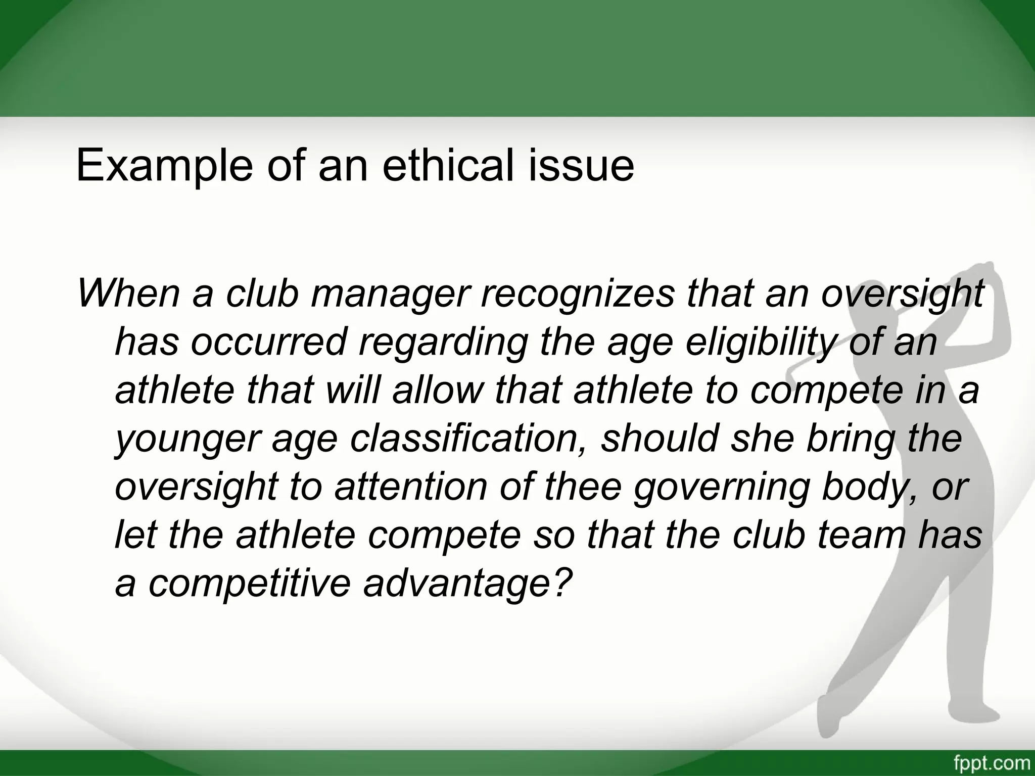 Ethics in sports management PPT