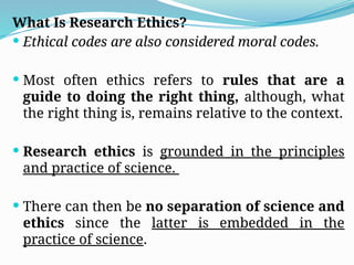 Ethics and moral judgement in Social Science Research | PPTX