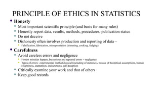 Statistical Integrity Ethics in Statistics: Ensuring Integrity and Trust in Data | PPTX