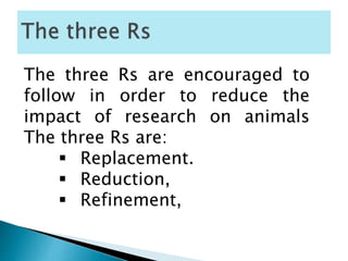 Ethics of Using animals in Research | PPTX