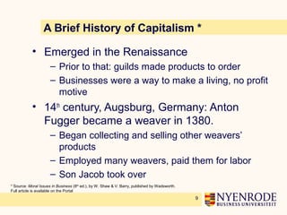 Capitalism Renaissance Ethics of capitalism | PPT