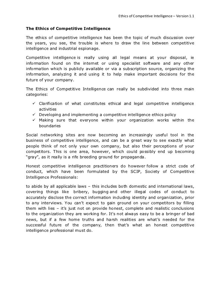 Line Drawing Ethics : Ethics of competitive intelligence part