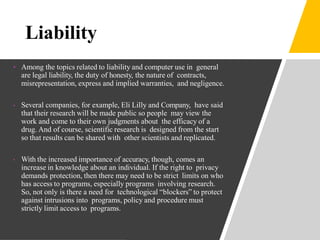 What Is Computer Liability Ethics of Computing in Pharmaceutical Research | PDF